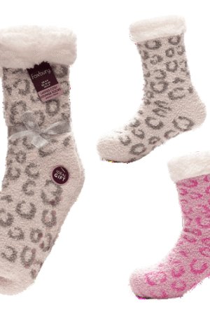 Ladies  Animal Print Slipper Socks