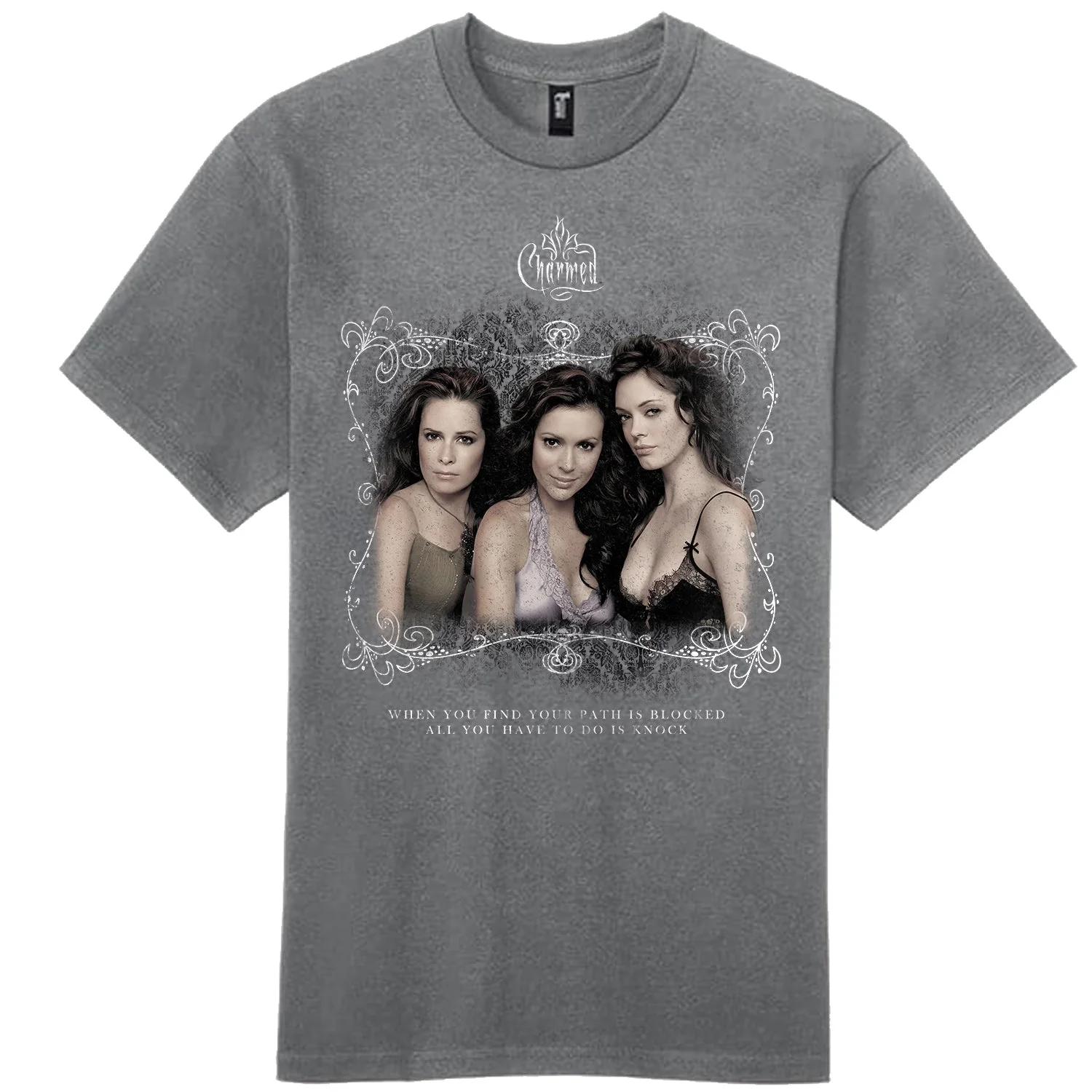CHA10336TSC-Charmed-Knock-GildanHammerGraphiteUnisexTee
