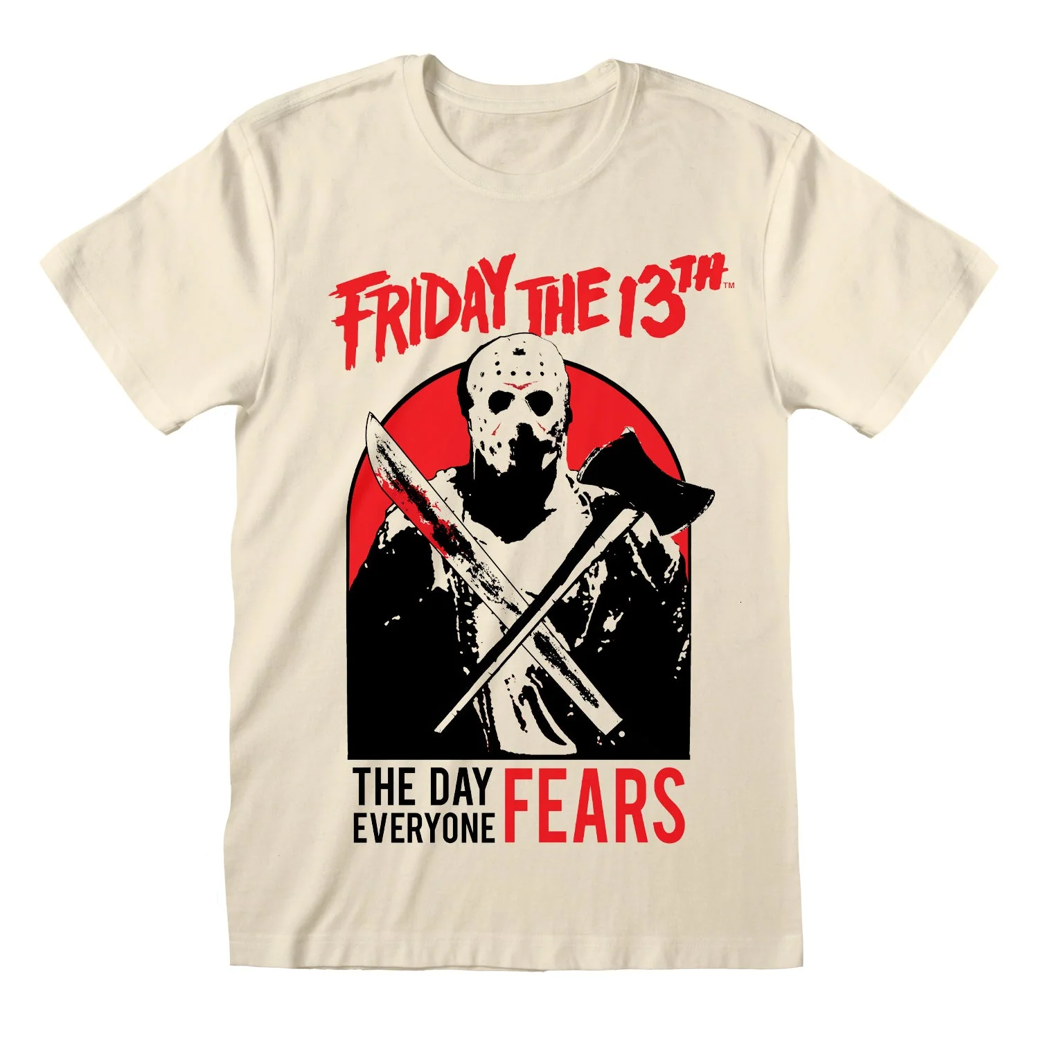 FRI10317TSC-FridayThe13th-TheDayEveryoneFears-NaturalUnisexTee